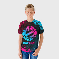 Футболка детская Bayern - neon gradient, цвет: 3D-принт — фото 2