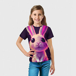 Футболка детская Кролик 3Д арт, цвет: 3D-принт — фото 2