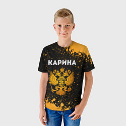 Футболка детская Карина и зологой герб РФ, цвет: 3D-принт — фото 2