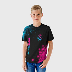 Футболка детская Galatasaray - neon gradient: надпись, символ, цвет: 3D-принт — фото 2