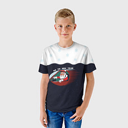 Футболка детская Дед мороз едет в новый год, цвет: 3D-принт — фото 2