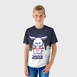 Футболка детская Зайчик ломает морковку 2023, цвет: 3D-принт — фото 2