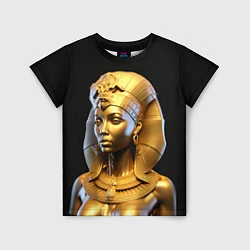 Футболка детская Нейросеть - золотая египетская богиня, цвет: 3D-принт
