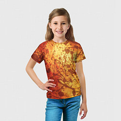 Футболка детская Текстура - Orange in dark splashes, цвет: 3D-принт — фото 2