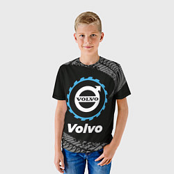 Футболка детская Volvo в стиле Top Gear со следами шин на фоне, цвет: 3D-принт — фото 2
