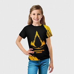 Футболка детская Assassins Creed - gold gradient, цвет: 3D-принт — фото 2