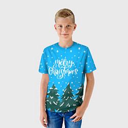 Футболка детская Merry christmas - Ёлочки, цвет: 3D-принт — фото 2