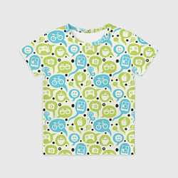 Футболка детская Геймпад, велосипед и смайл в пузыре, цвет: 3D-принт