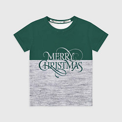 Футболка детская Merry Christmas зелёный, цвет: 3D-принт