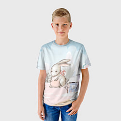 Футболка детская Кролик с леденцом, цвет: 3D-принт — фото 2