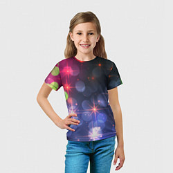 Футболка детская Поп арт неоновые звезды космического неба, цвет: 3D-принт — фото 2