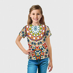 Футболка детская Разноцветный этнический орнамент, цвет: 3D-принт — фото 2