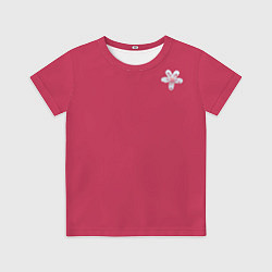 Футболка детская Белый цветок на Вива Маджента, цвет: 3D-принт