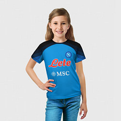 Футболка детская Наполи форма домашняя, цвет: 3D-принт — фото 2