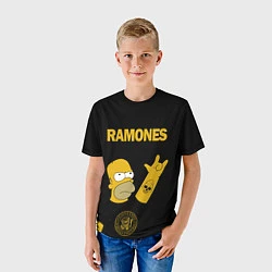 Футболка детская Ramones Гомер Симпсон рокер, цвет: 3D-принт — фото 2