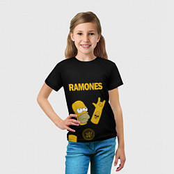 Футболка детская Ramones Гомер Симпсон рокер, цвет: 3D-принт — фото 2