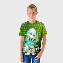Футболка детская Нахида - Малая властительница Кусанали элементали, цвет: 3D-принт — фото 2