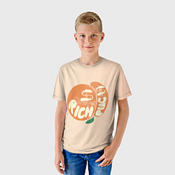 Футболка детская Рич пич - богатый персик, цвет: 3D-принт — фото 2