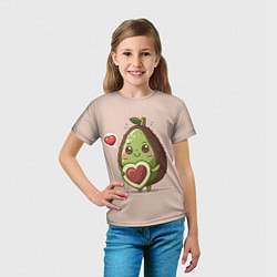 Футболка детская Влюбленный авокадо - парные, цвет: 3D-принт — фото 2