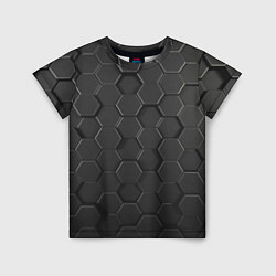 Футболка детская Abstraction hexagon grey, цвет: 3D-принт