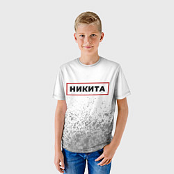 Футболка детская Никита - в красной рамке на светлом, цвет: 3D-принт — фото 2