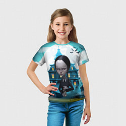 Футболка детская Семейка Аддамс - старый замок, цвет: 3D-принт — фото 2