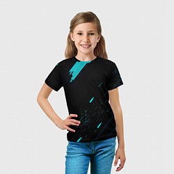 Футболка детская Abstraction Line blue, цвет: 3D-принт — фото 2