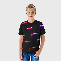 Футболка детская Неоновый надлом света, цвет: 3D-принт — фото 2