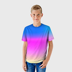 Футболка детская Неоновые краски космоса, цвет: 3D-принт — фото 2