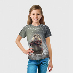 Футболка детская Радостный ежик, цвет: 3D-принт — фото 2