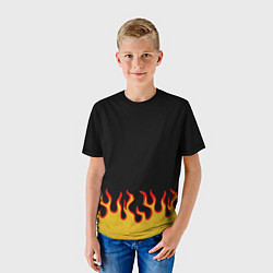 Футболка детская Горящее пламя, цвет: 3D-принт — фото 2