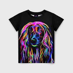 Футболка детская Dog - neon lines, цвет: 3D-принт