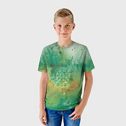 Футболка детская Мандала природы, зелёная, исцеление, цвет: 3D-принт — фото 2