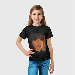 Футболка детская Портрет Уэнздей Аддамс, цвет: 3D-принт — фото 2