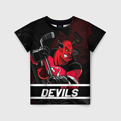 Футболка детская New Jersey Devils маскот, цвет: 3D-принт
