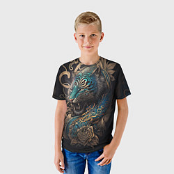Футболка детская Тигр Irezumi, цвет: 3D-принт — фото 2