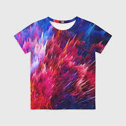 Футболка детская Красно-синие брызги краски, цвет: 3D-принт