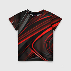 Футболка детская Black and red abstract, цвет: 3D-принт