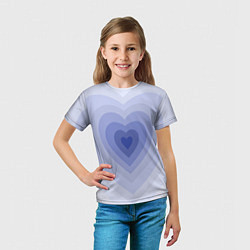 Футболка детская Голубое сердце градиент, цвет: 3D-принт — фото 2