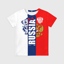 Футболка детская Russia national team: white blue red, цвет: 3D-принт