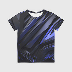 Футболка детская Объемные черные и синие плиты, цвет: 3D-принт