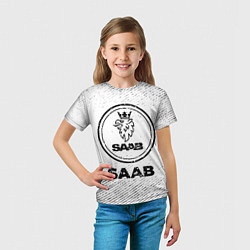 Футболка детская Saab с потертостями на светлом фоне, цвет: 3D-принт — фото 2