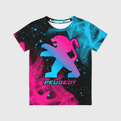 Футболка детская Peugeot - neon gradient, цвет: 3D-принт