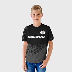 Футболка детская Daewoo speed на темном фоне со следами шин: символ, цвет: 3D-принт — фото 2