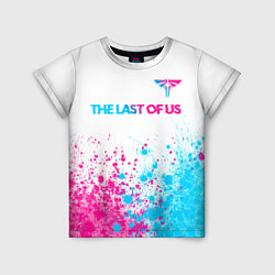 Футболка детская The Last Of Us neon gradient style: символ сверху, цвет: 3D-принт