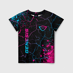 Футболка детская Genesis - neon gradient: надпись, символ, цвет: 3D-принт