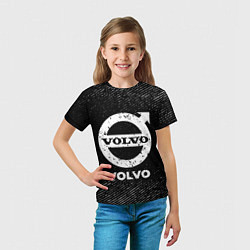 Футболка детская Volvo с потертостями на темном фоне, цвет: 3D-принт — фото 2