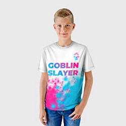 Футболка детская Goblin Slayer neon gradient style: символ сверху, цвет: 3D-принт — фото 2