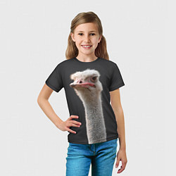 Футболка детская Голова страуса, цвет: 3D-принт — фото 2