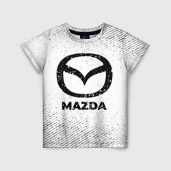 Футболка детская Mazda с потертостями на светлом фоне, цвет: 3D-принт